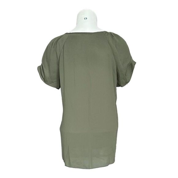 41 Hawthorn Women's Olive Green Pleated Details Short Sleeves‎ Blouse Top Size S - Picture 4 of 7